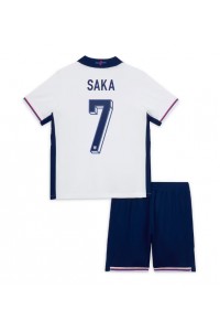 Engeland Bukayo Saka #7 Babytruitje Thuis tenue Kind EK 2024 Korte Mouw (+ Korte broeken)